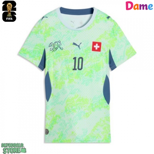 Schweiz Granit Xhaka #10 Replika Udebanetrøje Dame VM 2026 Kortærmet